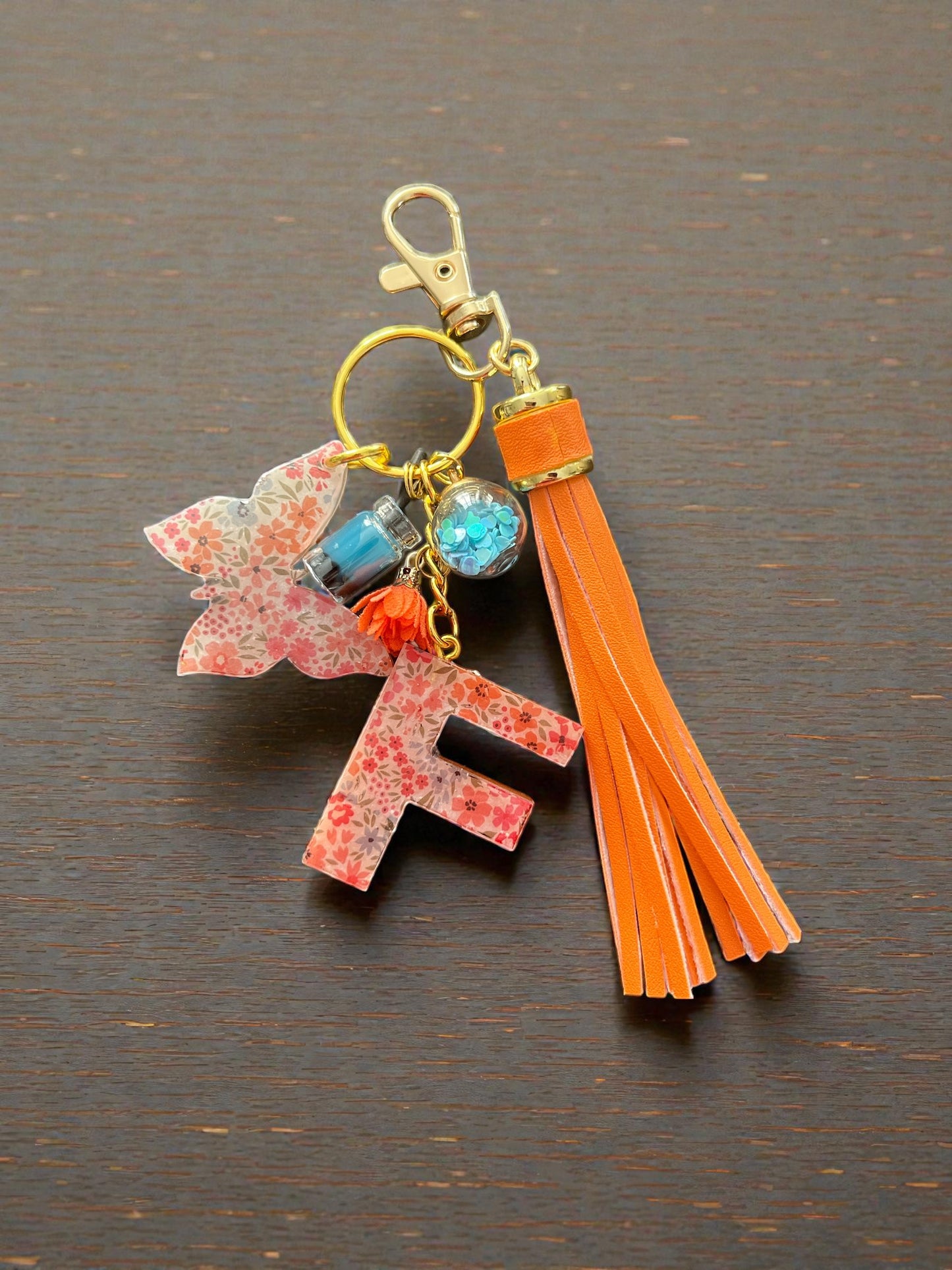 F Orange Floral