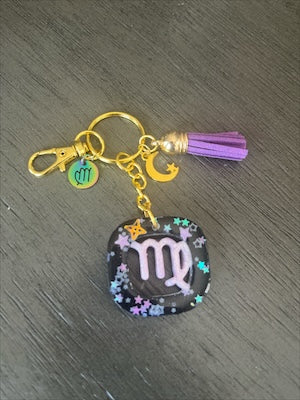Virgo Multi Colored Zodiac Bag Charm