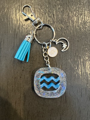 Aquarius Blue Ice Zodiac Charm