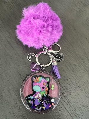 Cute Goth Unicorn Resin Shaker
