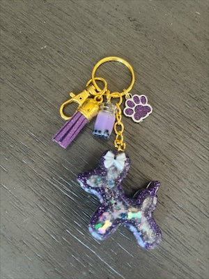 Black & Purple Balloon Doggie Resin Shaker