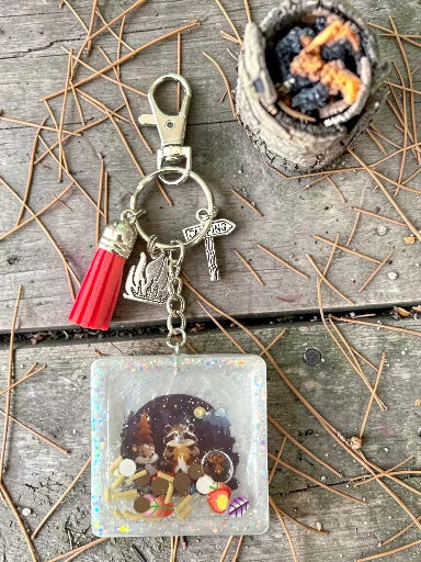 Camping Raccoon Resin Shaker