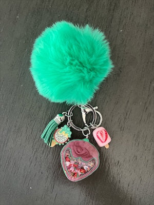 Strawberry Resin Shaker (Green Pom)