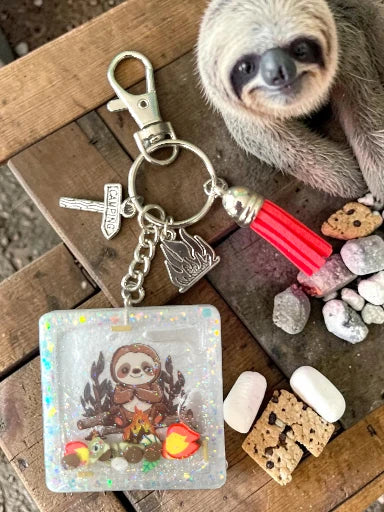 Camping Sloth Resin Shaker