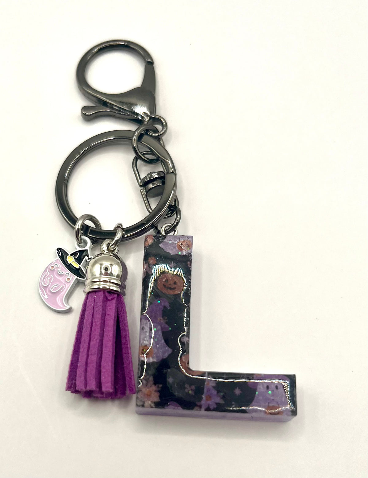 Limited Edition Purple Halloween Initial Keychain 💜🎃👻
