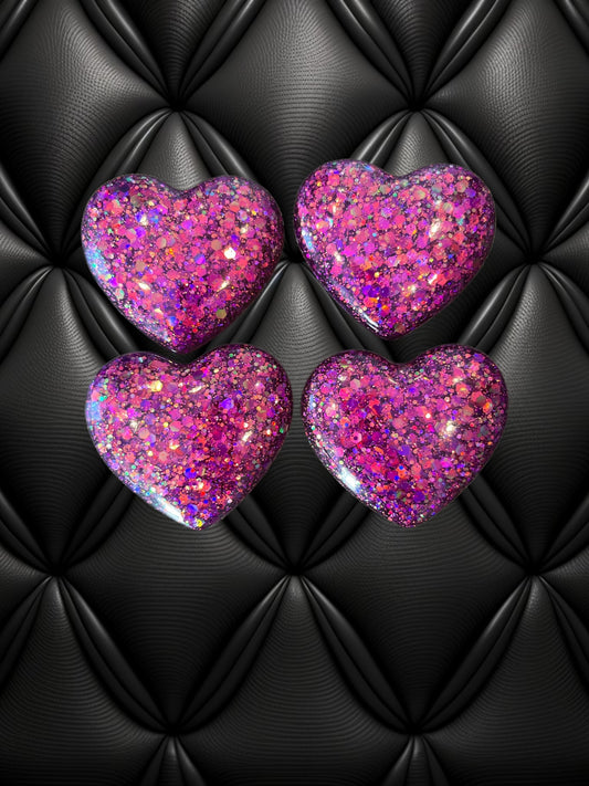 4 Piece Pink Galaxy Heart Magnets