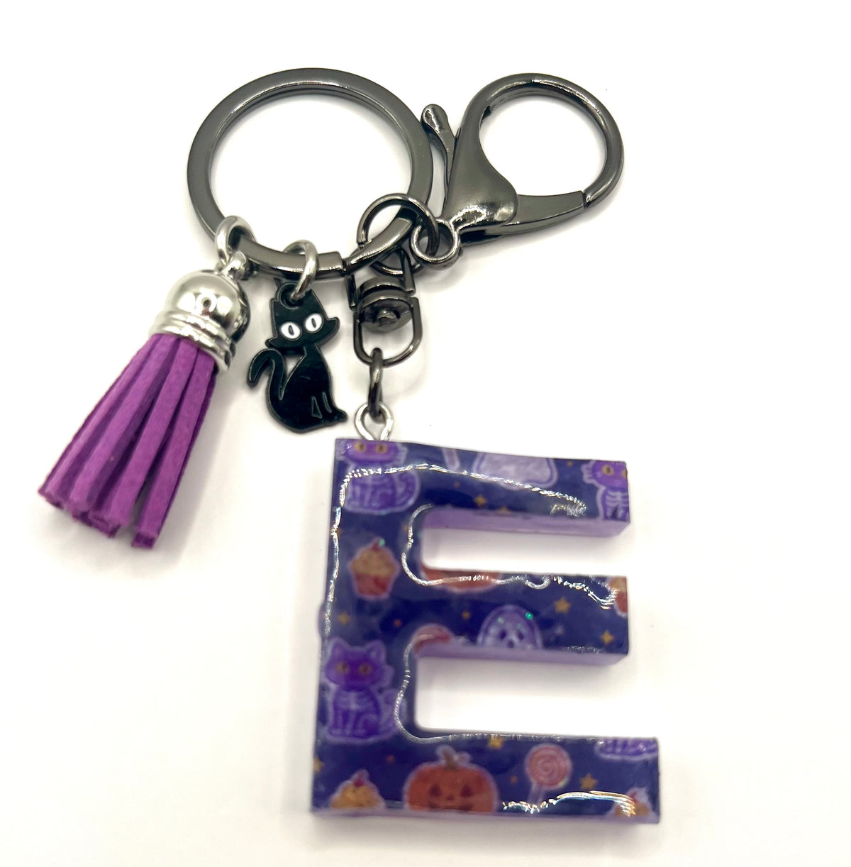 Limited Edition Purple Halloween Initial Keychain 💜🎃👻