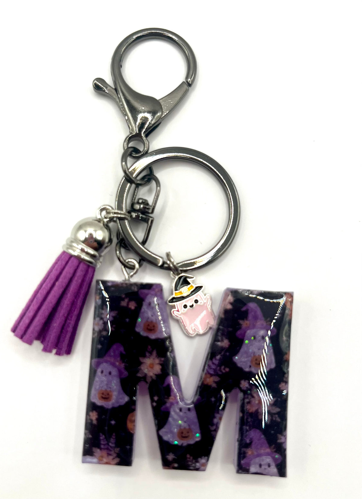Limited Edition Purple Halloween Initial Keychain 💜🎃👻