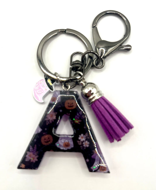Limited Edition Purple Halloween Initial Keychain 💜🎃👻