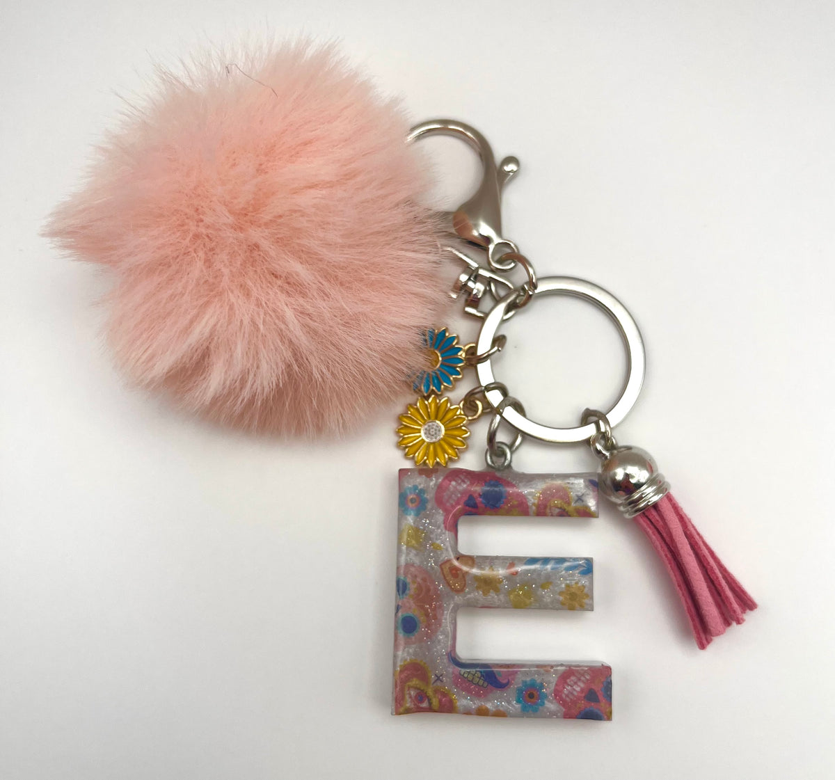 Colorful Sugar Skull Initial Keychain 💀🌸