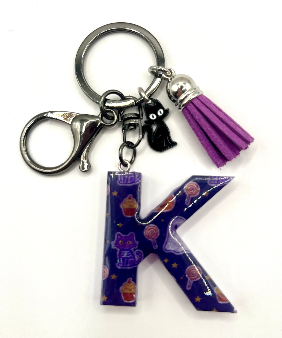 Limited Edition Purple Halloween Initial Keychain 💜🎃👻