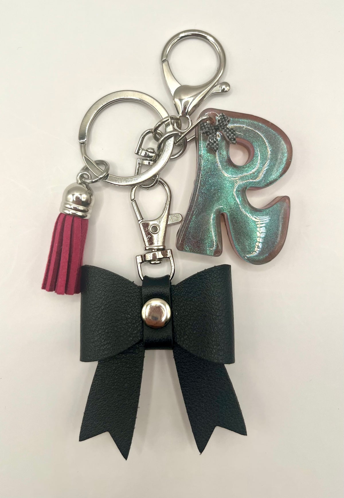 One-of-a-Kind Color Shift Initial Bow Keychain & Bag Charm ✨🎀