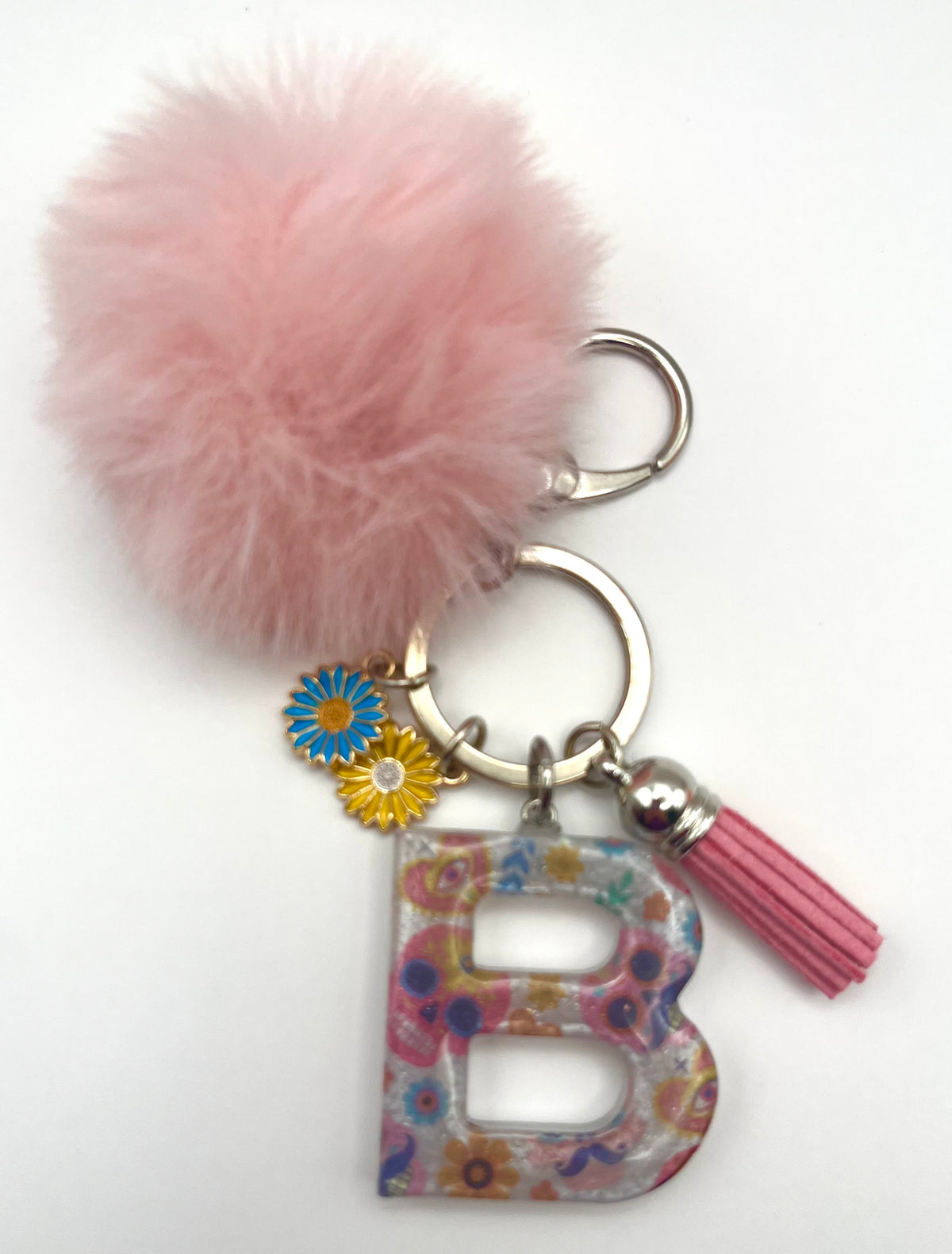 Colorful Sugar Skull Initial Keychain 💀🌸