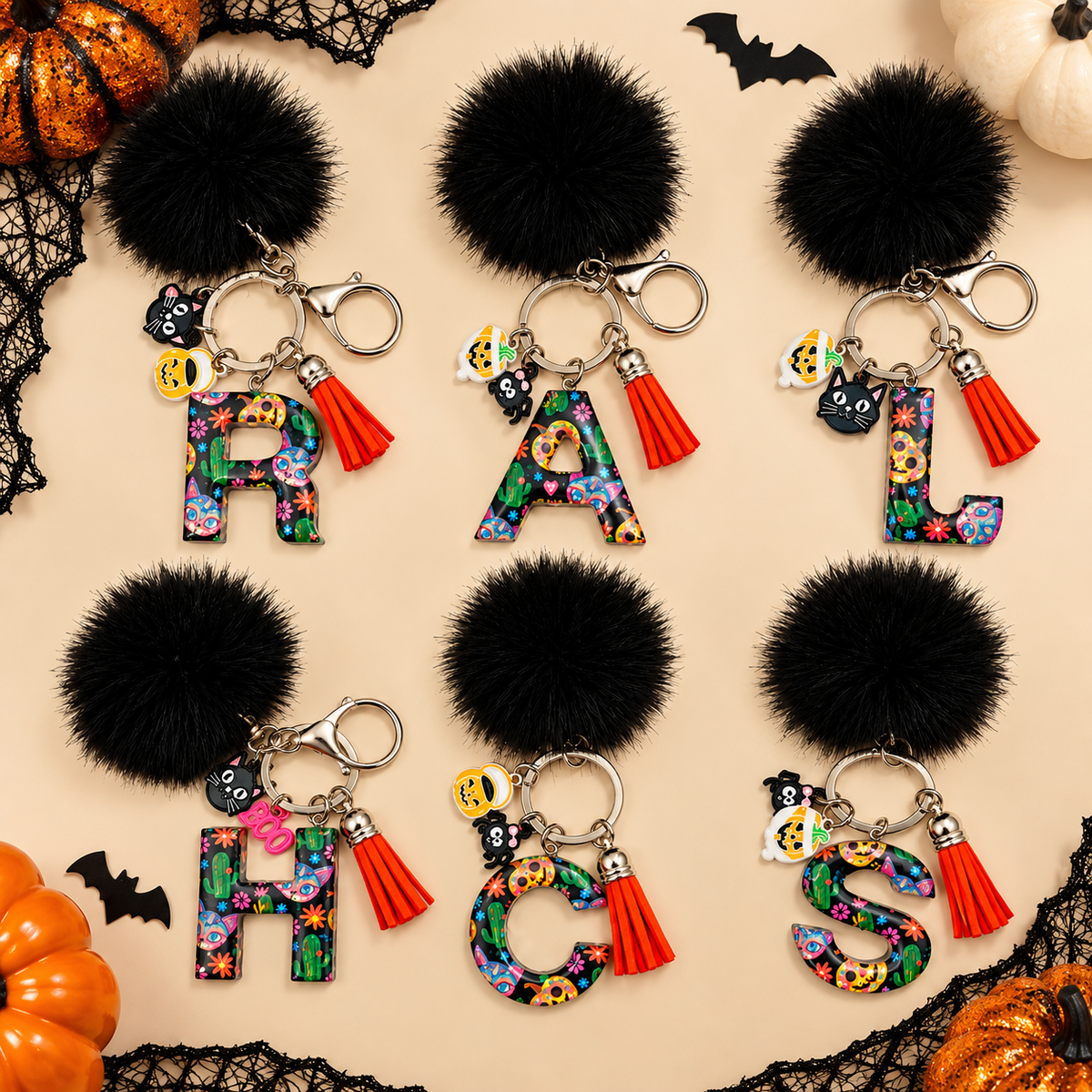 Limited Edition Halloween Initial Keychain 🎃👻
