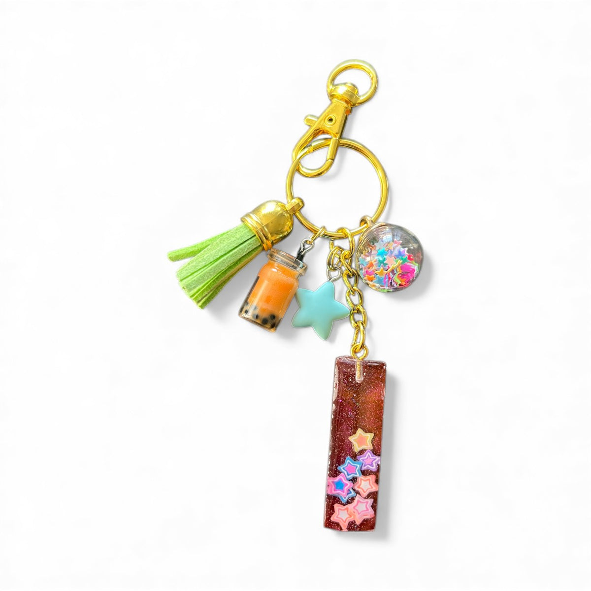Stars Initial I Resin Bag Charm & Keychain