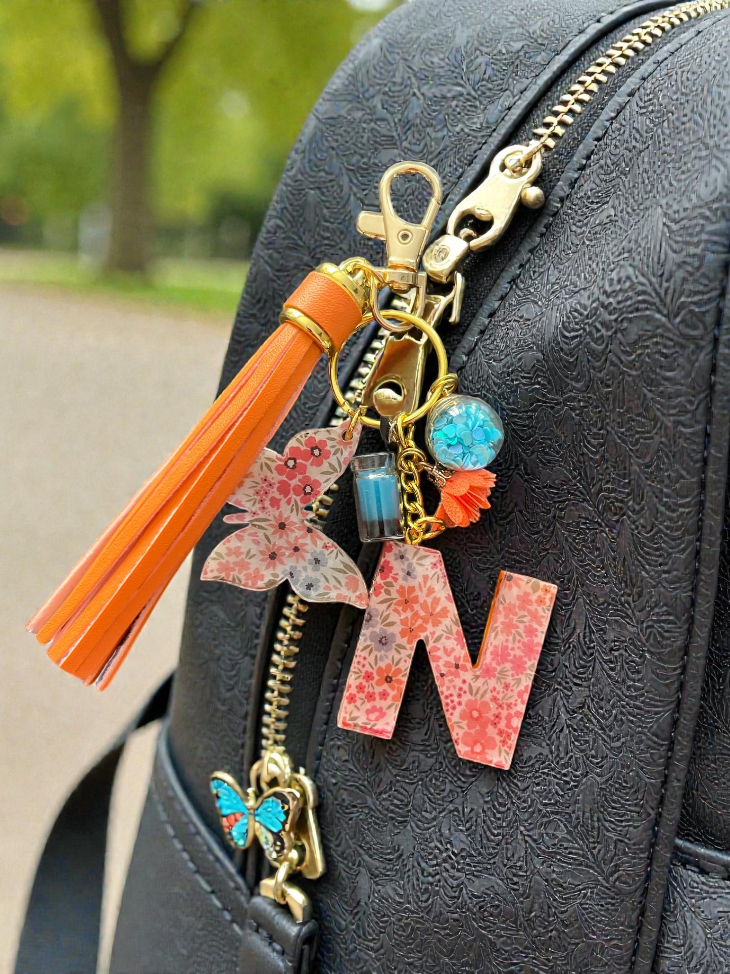 N Orange Floral