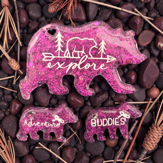 Magenta Bear Adventure Magnets