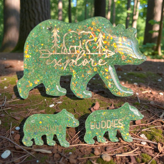 Light Green Bear Adventure Magnets