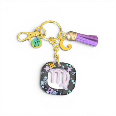 Virgo Multi Colored Zodiac Bag Charm
