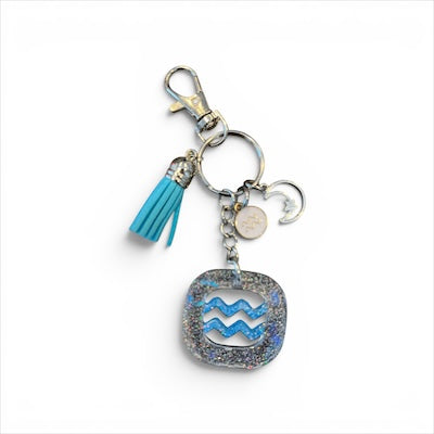 Aquarius Blue Ice Zodiac Charm