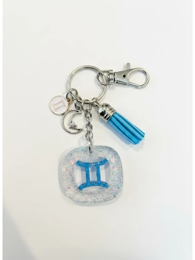 Gemini Blue Ice Zodiac Charm