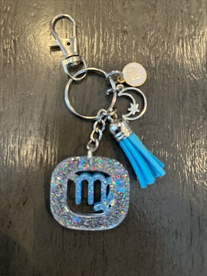 Virgo Blue Ice Zodiac Charm