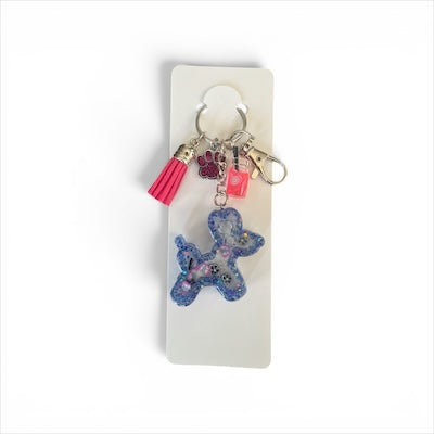 Blue & Pink Balloon Doggie Resin Shaker