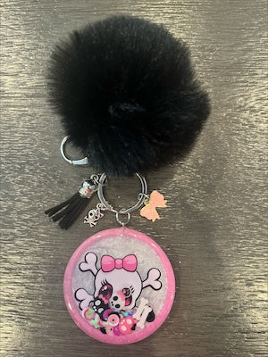 Pink Bow Skull Resin Shaker