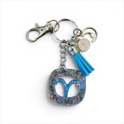 Aires Blue Ice Zodiac Charm