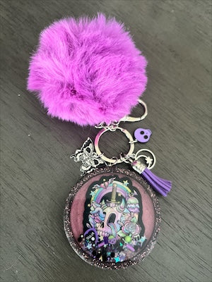 Cute Goth Skull Resin Shaker