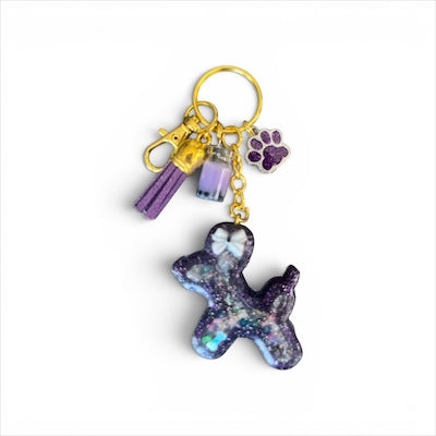 Black & Purple Balloon Doggie Resin Shaker