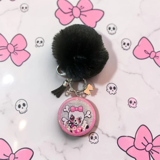 Pink Bow Skull Resin Shaker