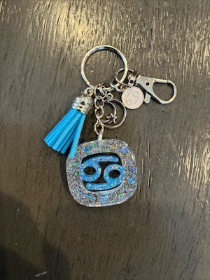 Cancer Blue Ice Zodiac Charm