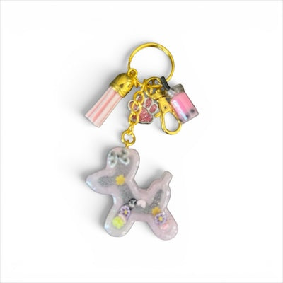 Pink Balloon Doggie Resin Shaker