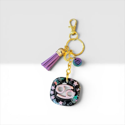 Cancer Multi Colored Zodiac Bag Charm