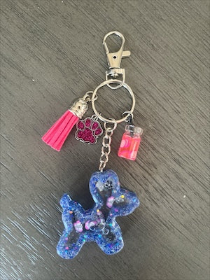 Blue & Pink Balloon Doggie Resin Shaker