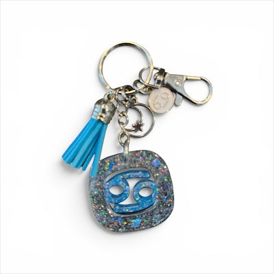 Cancer Blue Ice Zodiac Charm