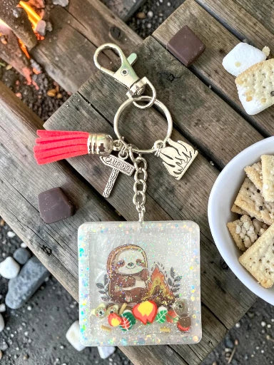 Camping Sloth With Tent Resin Shaker